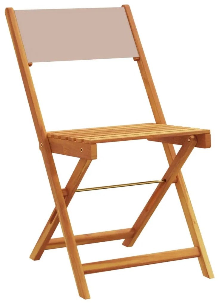 Cadeiras de bistrô 2 pcs acácia maciça/tecido cinza-acastanhado