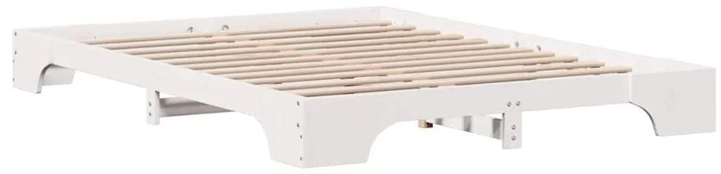 Cama Branca 150x200 cm em Madeira de Pinho Sólido
