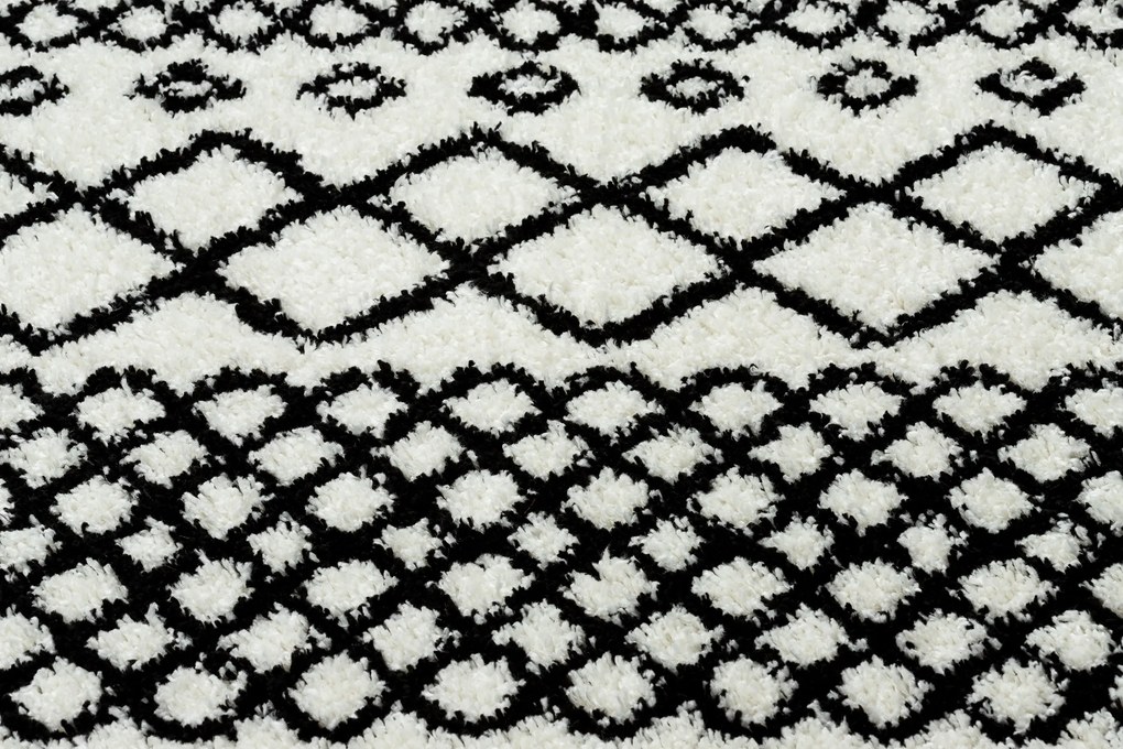 Tapete PROMO BERBER SAFI N9040 branco/preto Franjas berbere marroquino shaggy