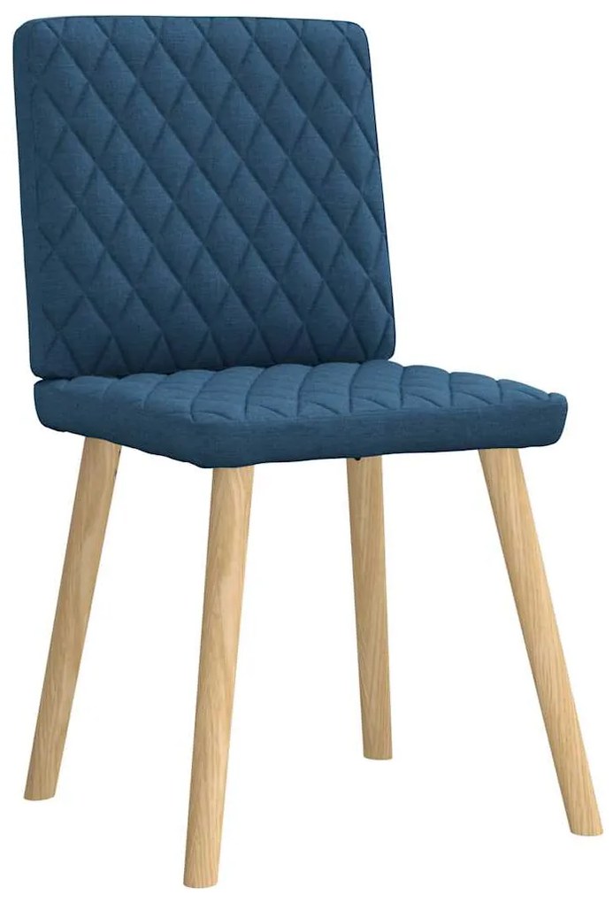 Cadeiras de jantar 6 pcs tecido azul
