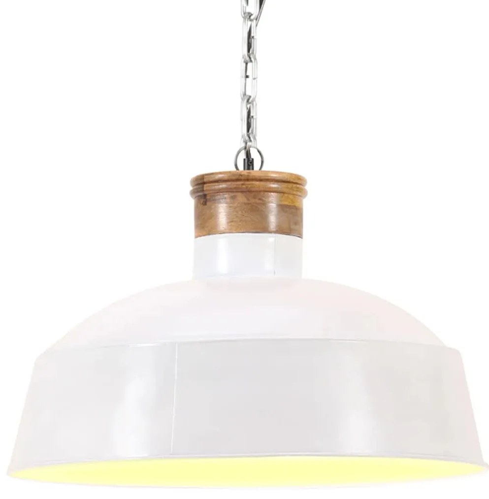 Candeeiro suspenso industrial 32 cm E27 branco