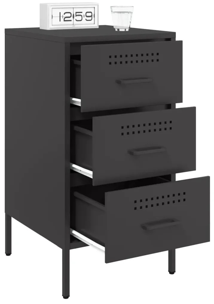 Mesa de cabeceira 36x39x68 cm aço preto