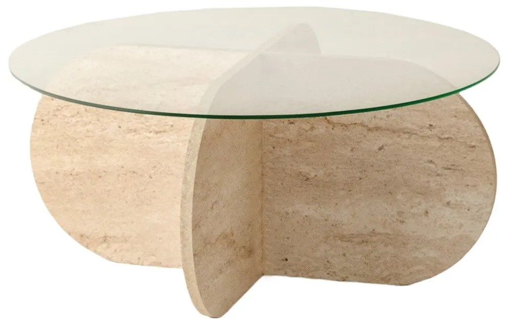 Mesa de Centro Bubble – Travertino – Diâmetro 75 cm, Altura 35 cm