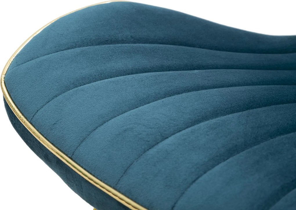 CONJUNTO DE 2 CADEIRAS 46X58X77 CM AZUL-VERDE E DOURADO