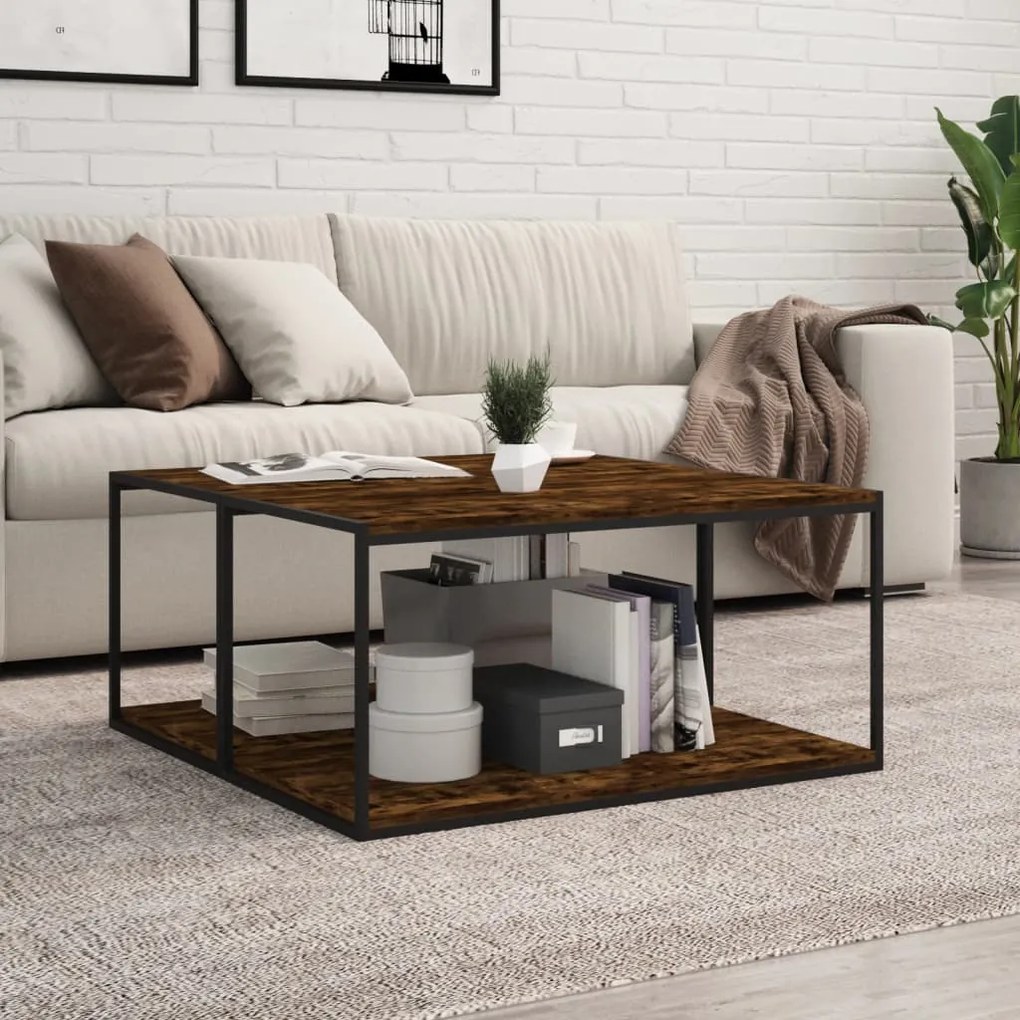 vidaXL Prateleiras de parede 4pcs derivados de madeira carvalho fumado
