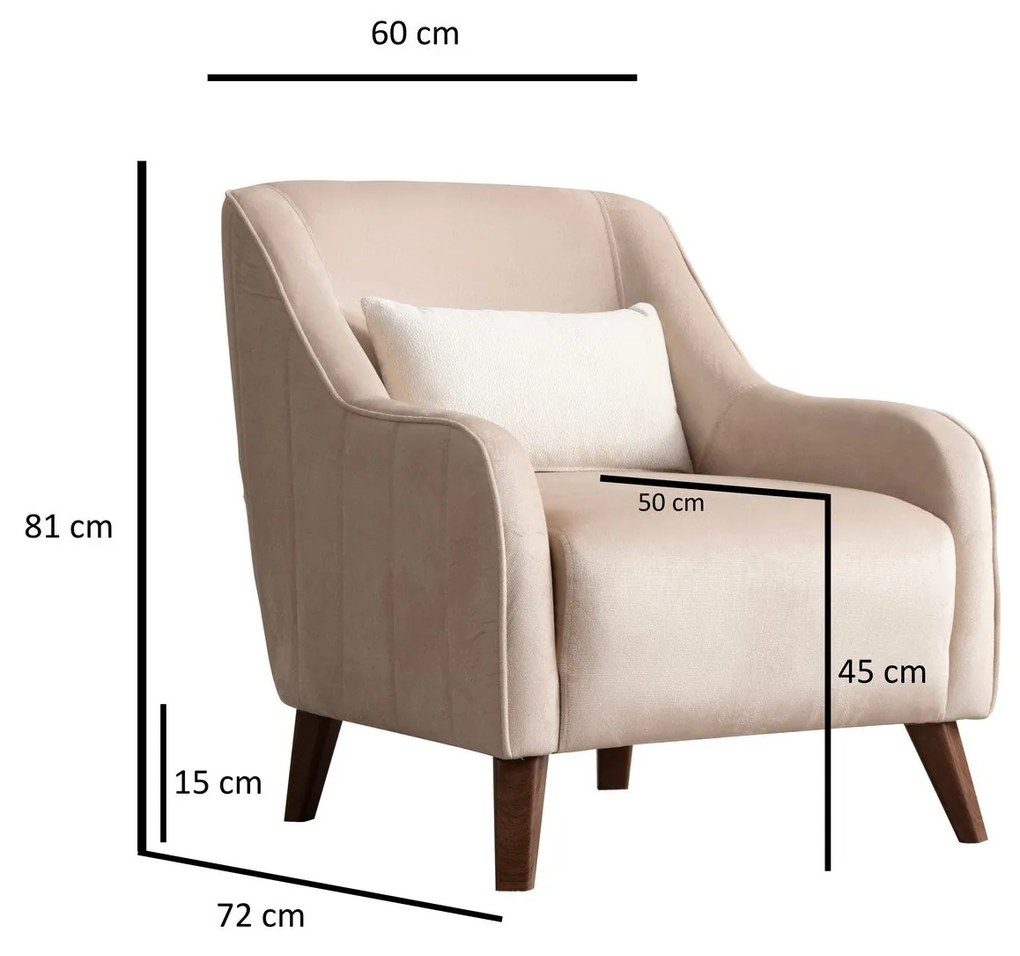 Cadeira Wing Buhara – Ecru – 60x81x72 cm