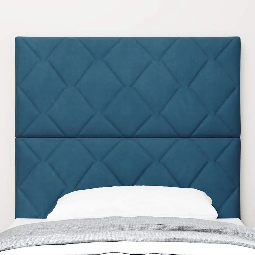 Cabeceira vidaXL Design Bloco de Diamante Azul Escuro 100 cm Veludo