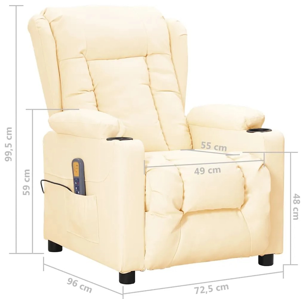 Cadeira de massagens couro artificial cor creme