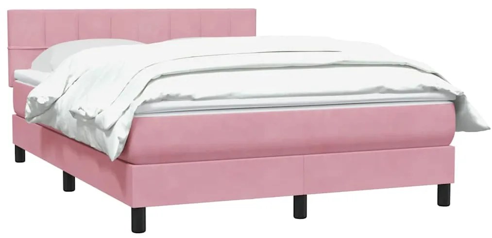 Cama com molas/colchão 140x210 cm veludo Rosa