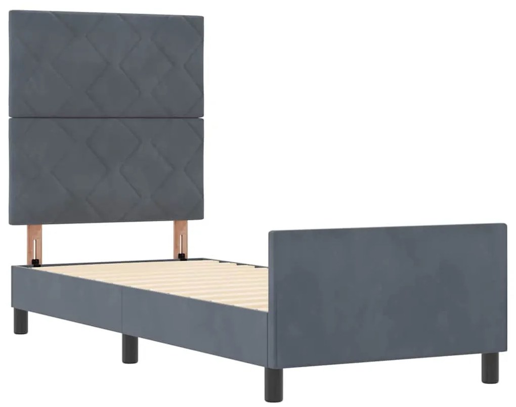 Cama vidaXL Cinza Escuro 80x200 cm Veludo