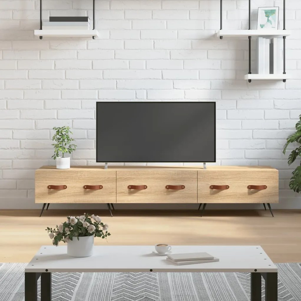 vidaXL Móvel de TV 150x36x30 cm derivados de madeira carvalho sonoma