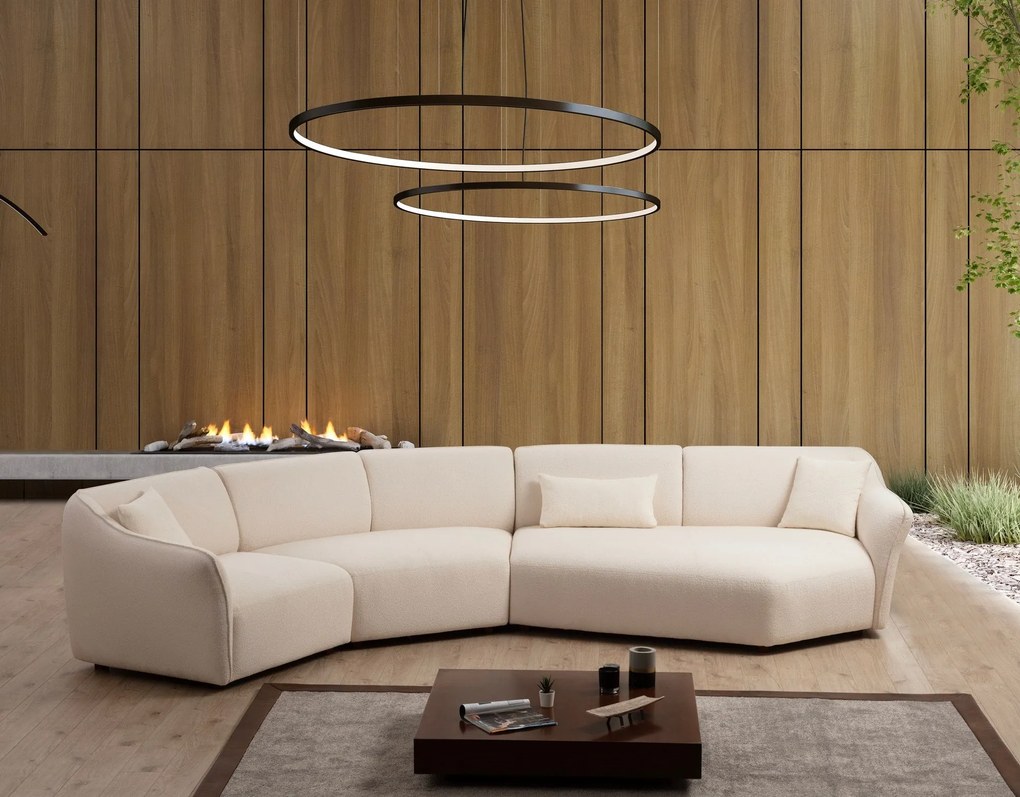 Sofá de Canto Mentis – Creme – 360x108x79 cm