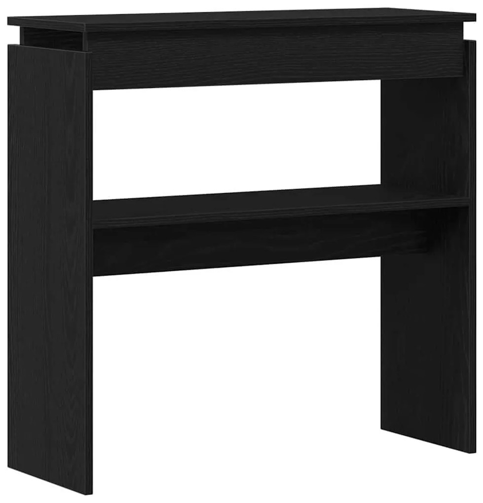 Mesa de Consola vidaXL Preta em Carvalho 80x30x80 cm em Madeira de Eng