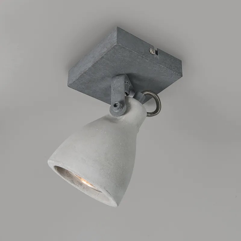 Conjunto de 4 focos industriais cinzento cimento 1-luz - Creto Industrial