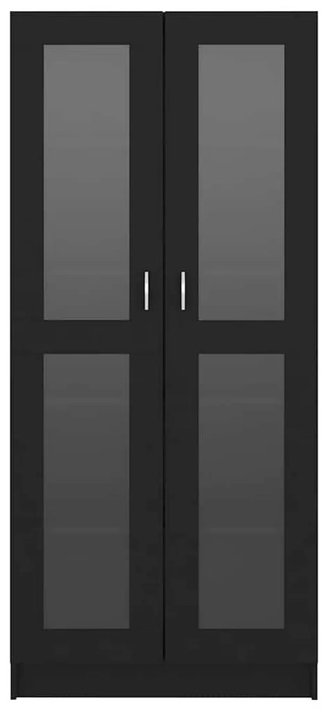 Armário vitrine 82,5x30,5x185,5 cm derivados de madeira preto