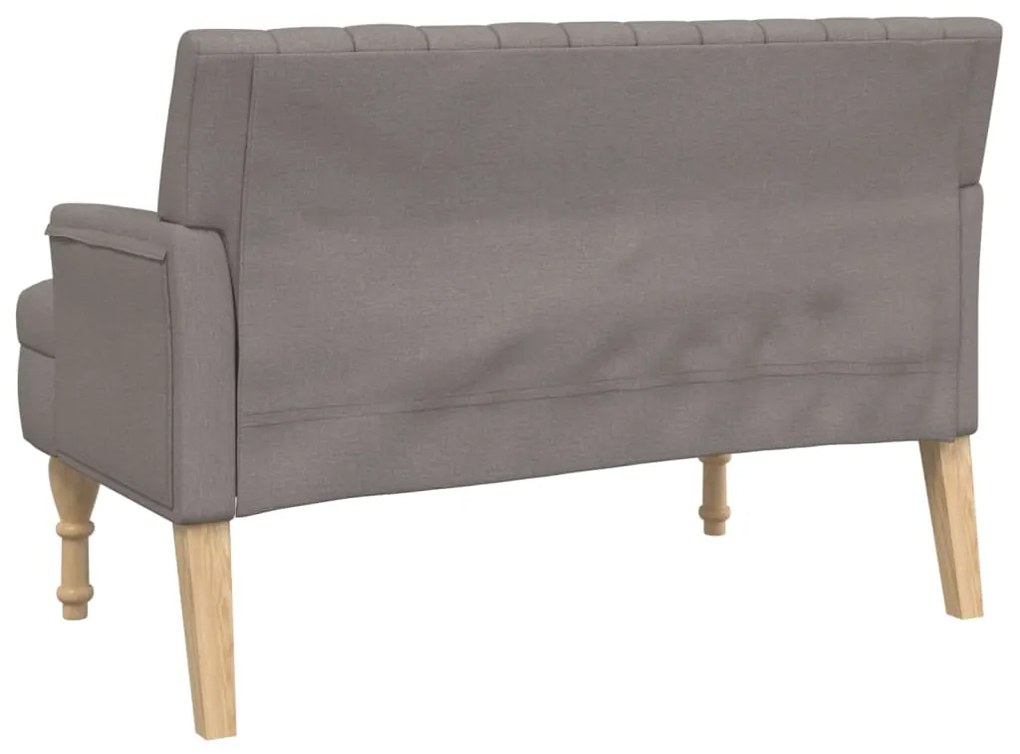 Banco c/ almofadões 113x64,5x75,5 cm tecido cinza-acastanhado