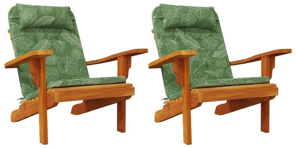 Almofadões cadeira adirondack 2 pcs tecido oxford padrão folhas