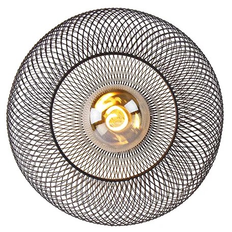 Candeeiro de teto moderno preto 30 cm - Mesh Ball