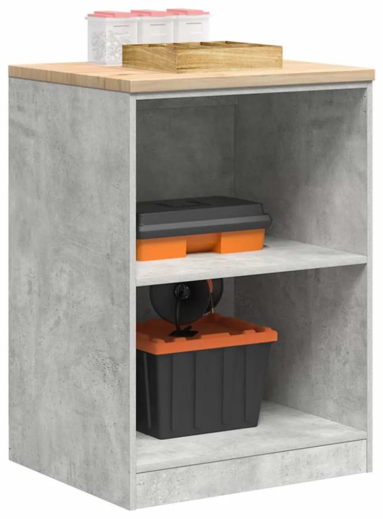 vidaXL Armário de arrumação de garagem Betão Cinzento 60x51x85 cm
