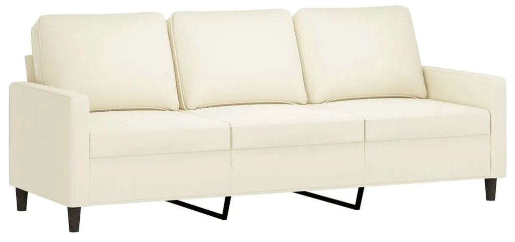4 pcs conjunto de sofás com almofadas veludo cor creme