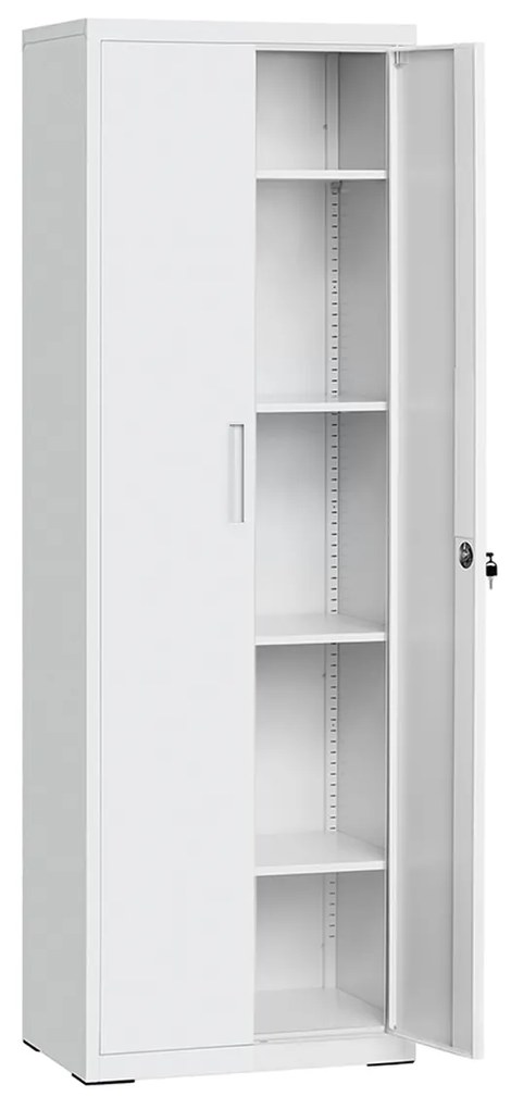 Armário de arquivo com portas duplas e 5 níveis 40 x 60 x 180 cm Cinzento