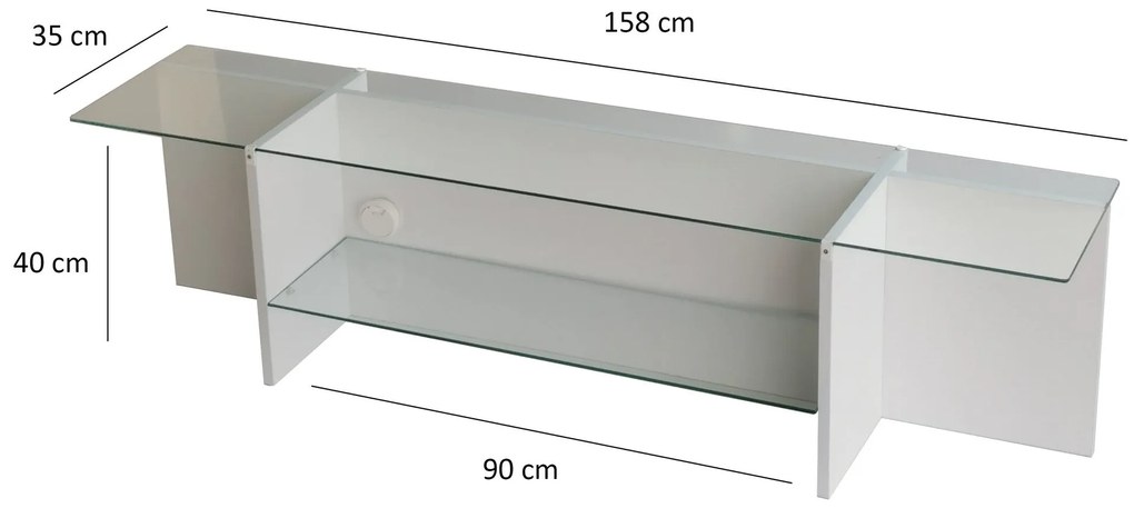 Suporte de TV Escape – Branco – 158 cm x 40 cm x 35 cm