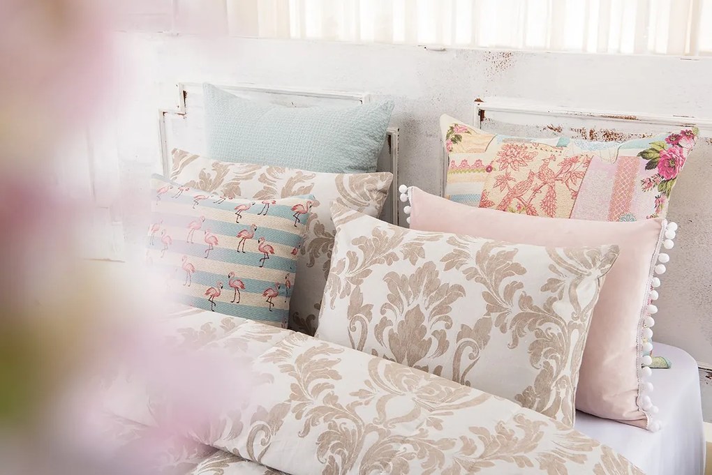 COLCHA EDREDOM - COLCHA JACQUARD C/ ALMOFADAS DECORATIVAS 45x60 CM: Taupe 1 Almofada cheia 45x60 cm a jogo