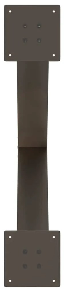 Pés para mesa de jantar em formato de X, 2 peças, aço natural, 80x(72-
