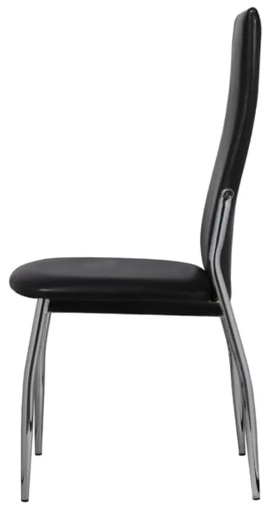 Cadeiras de jantar 2 pcs couro artificial preto