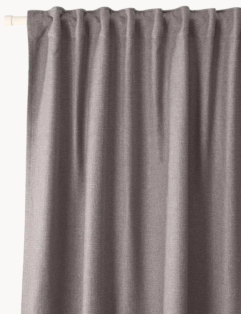 Cortinas opacas com multi-banda Jensen, conjunto de 2, L 130 cm