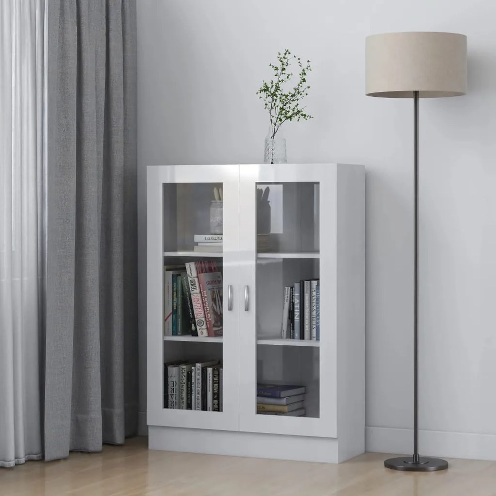 Vitrine Real de 115 cm - Branco Brilhante - Design Moderno