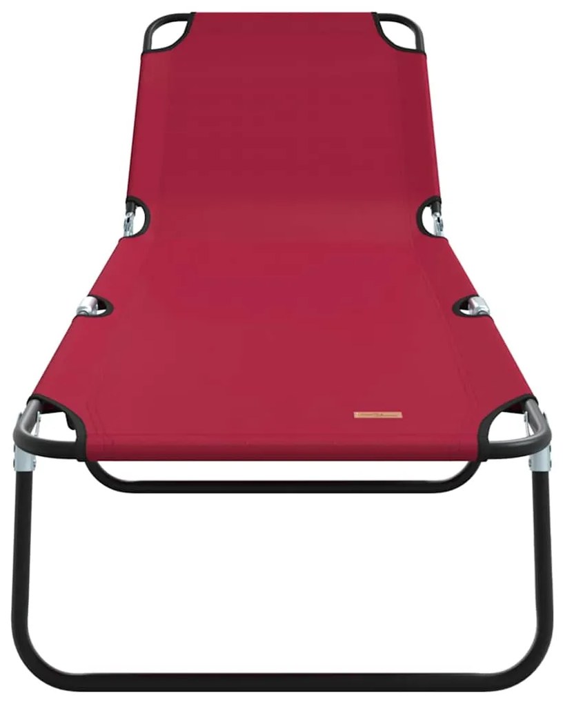Espreguiçadeira Dobrável 2 pcs Portátil Vermelha Tecido Oxford 600D