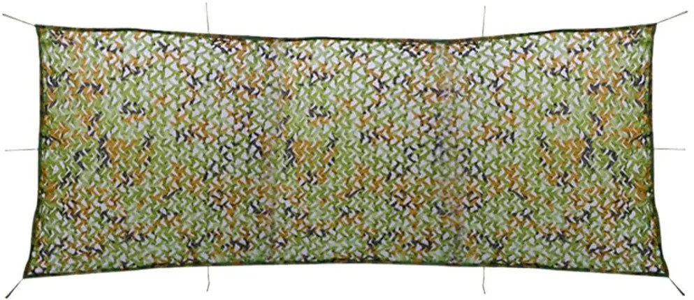 vidaXL Rede de camuflagem com saco de armazenamento 1,5x5 m verde