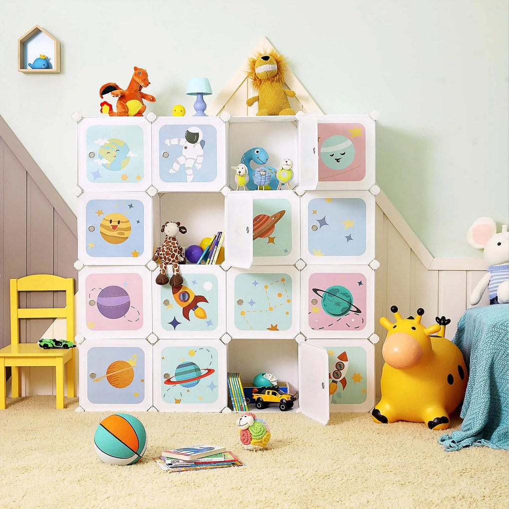 Armário de arrumação para crianças 123 x 31 x 123 cm Multicolorido