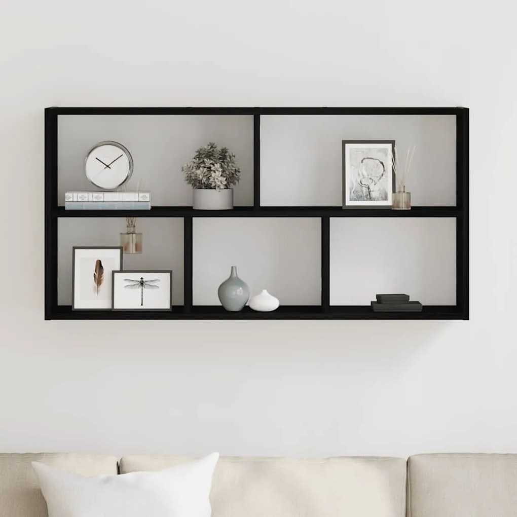 Prateleira de parede 100x25x50 cm deriv. madeira carvalho preto