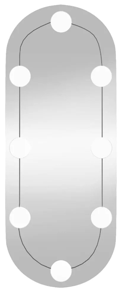 Espelho de parede oval com luzes LED 20x50 cm vidro