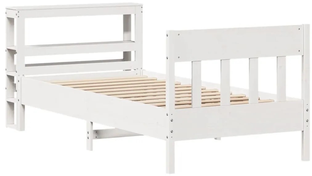 Cama sem colchão 90x190 cm madeira de pinho maciça branco