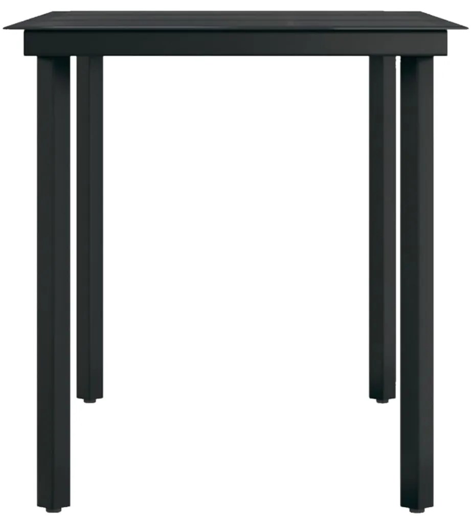 7 pcs conjunto de jantar para jardim cinzento e preto