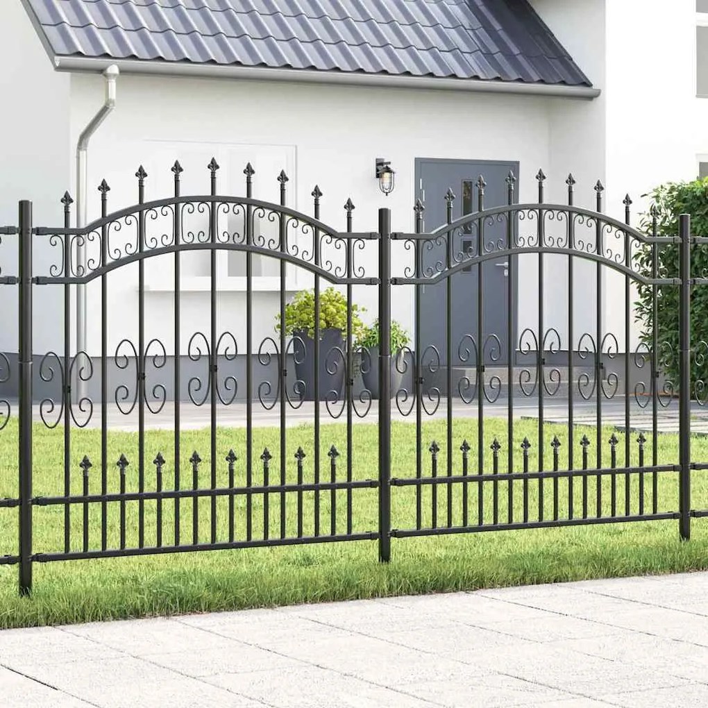 vidaXL Cerca de jardim Cinzeto 165 cm Aço com Revestimento em Pó