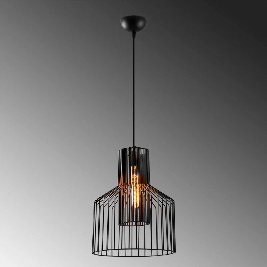 Candeeiro de Teto Atos – Preto – 30 x 30 cm