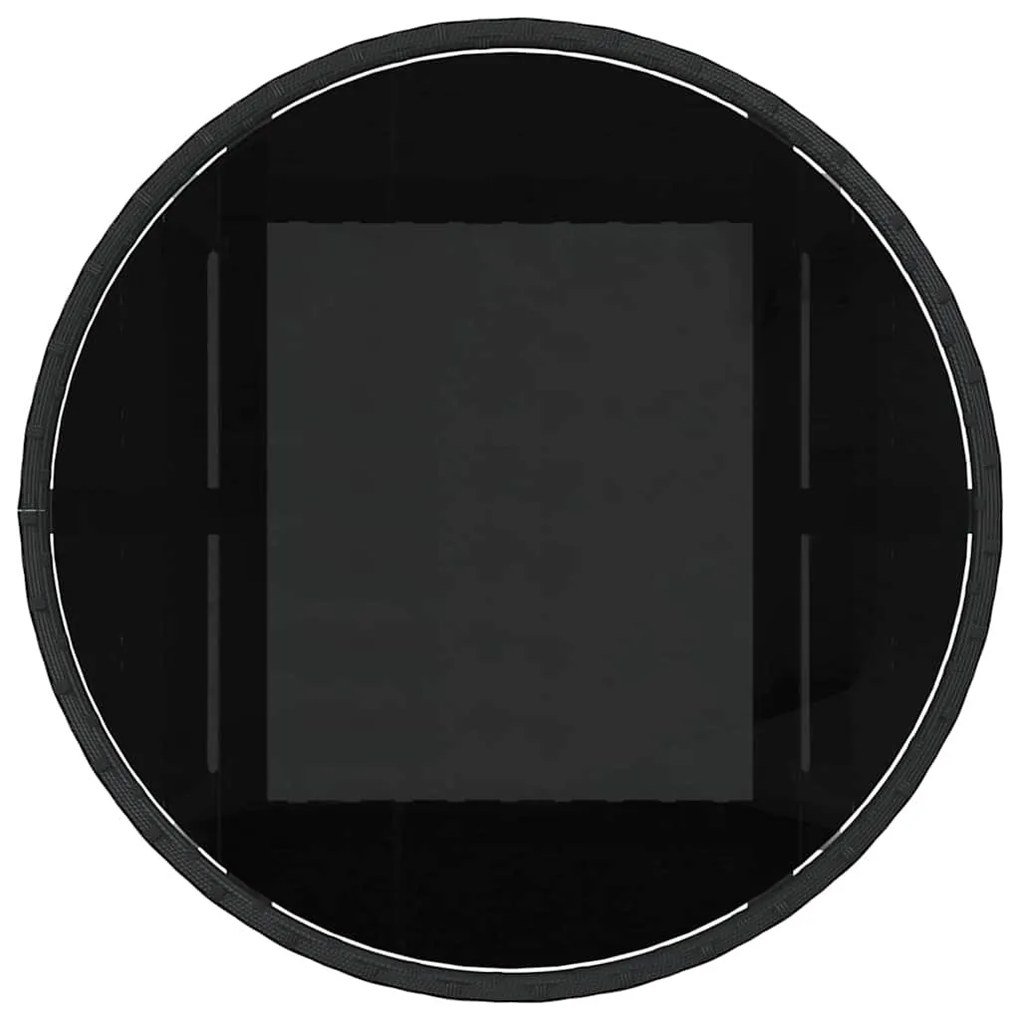 Conjunto de Jantar de 5 Peças para Jardim Preto Polirattan