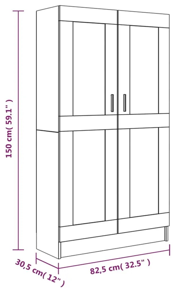 Aparador de Sala Léa - Cor Castanho - Com 4 Prateleiras - 82,5x30,5x15