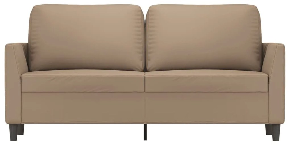 Sofá de 2 lugares 140 cm couro artificial cor cappuccino