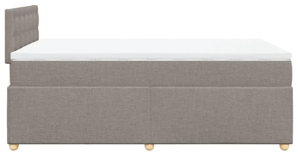 Cama boxspring c/ colchão 120x190cm tecido castanho-acinzentado