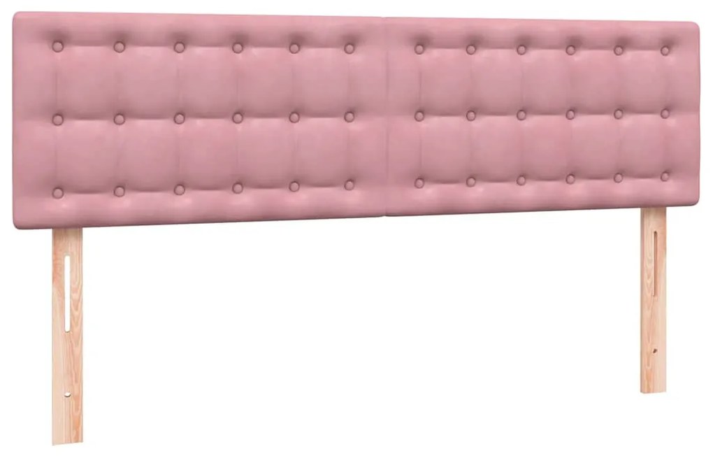 Cama com molas/colchão 140x210 cm veludo Rosa