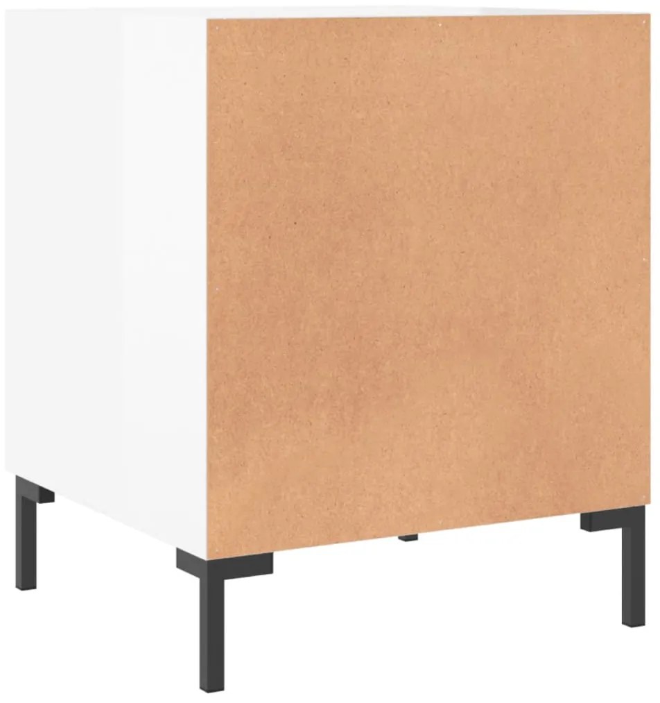 Mesa de cabeceira 40x40x50cm derivados madeira branco brilhante