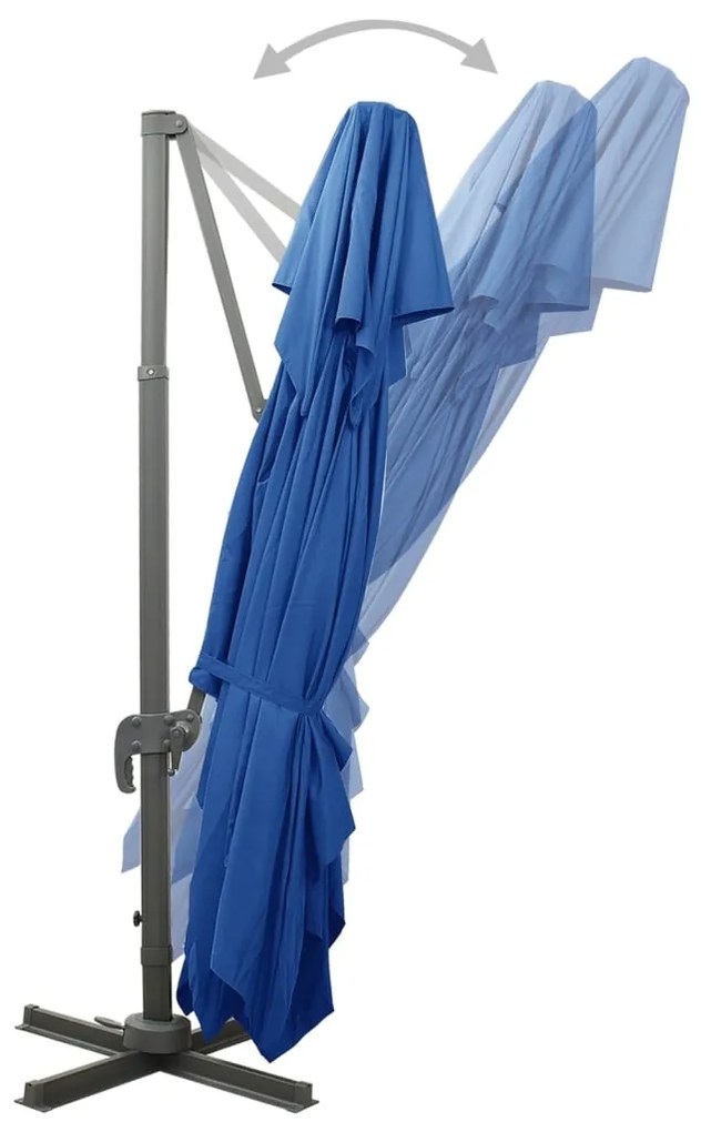 Guarda-sol jardim cantilever toldo duplo 400x300 cm azul-ciano