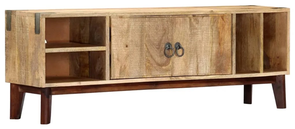 vidaXL Móvel TV 130x30x46 cm madeira mangueira áspera maciça
