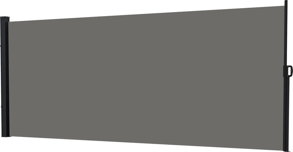 Toldo lateral com proteção contra olhares indiscretos, retrátil, 4 x 1,80 m, em alumínio e poliéster anti-UV de alta densidade (180 g/m²), cinzento es