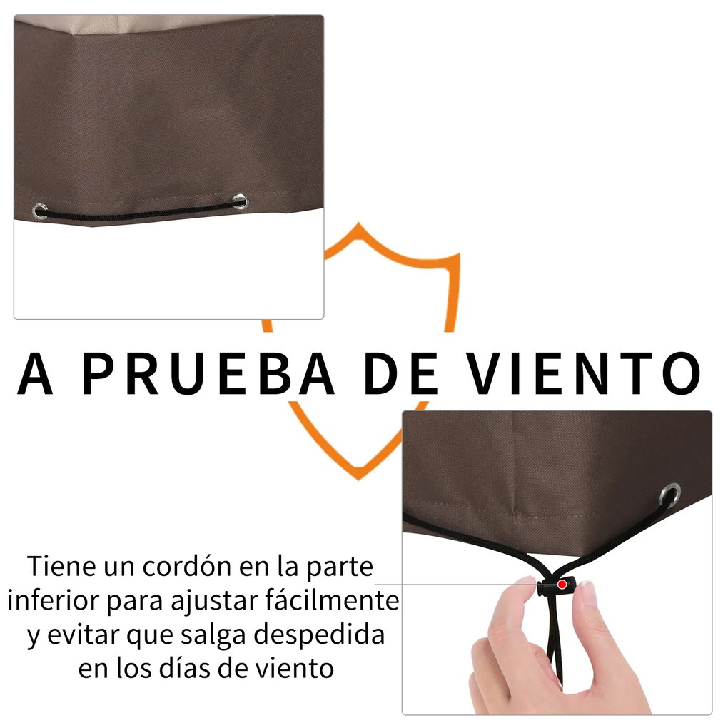 Outsunny Capa para móveis de jardim 600D Oxford Proteção contra poeira Capa contra raios ultravioleta para móveis de exterior 127x72x76 cm para mesas cadeiras sofás marrom